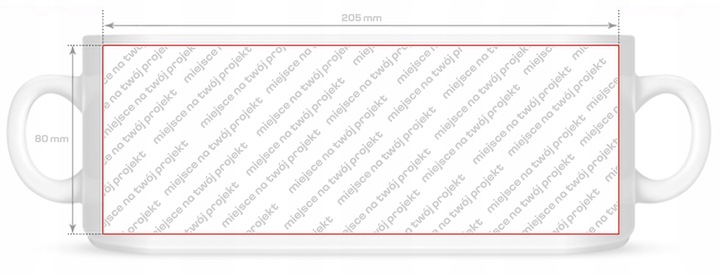 Kubek Elegant uchwyt rant złoty, 330 ml z dowolną grafiką, logo, tekst