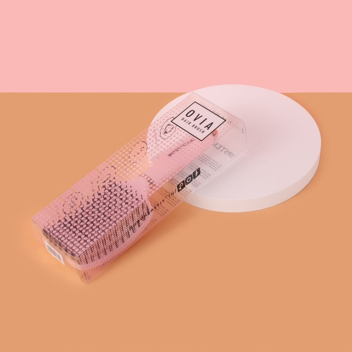 Zestaw szczotka do włosów z włosiem z dzika i mała do torebki różowa