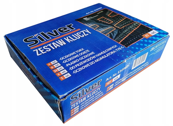 KLUCZE PŁASKO OCZKOWE 6-32 TORX ZESTAW NA PŁACHCIE PŁACHTA 47 ELEMENTY