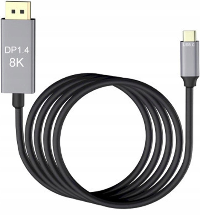 Kabel USB C do Displayport DP 1.4 8K 4K 240 Hz Mac