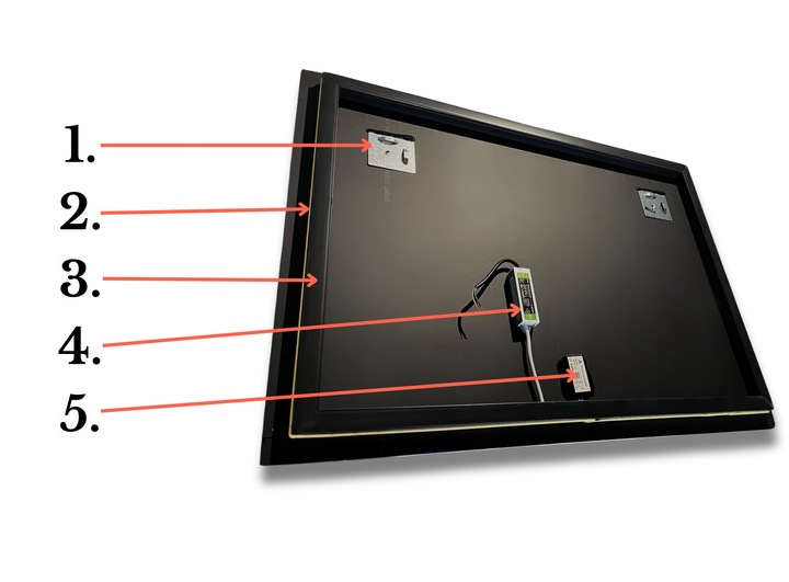 Lustro Podświetlane LED 80x60 Wodoszczelność IP65 z Włącznikiem Dotykowym