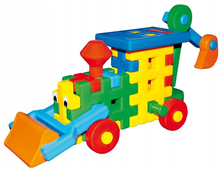 ZESTAW KLOCKI WAFLE MIX 80 EL + WAFLE 48 ADUSIE - 128 elementy