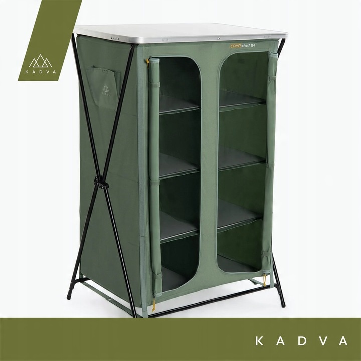 Szafka turystyczna KADVA CAMPshelf 24 zielony OS Aluminiowy blat