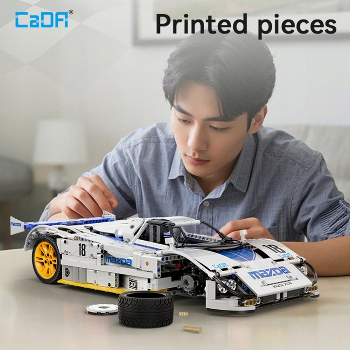 KLOCKI CADA MAZDA 787B AUTO SPORTOWE 50 CM 1:10 WYŚCIGÓWKA 1797 ELEMENTÓW