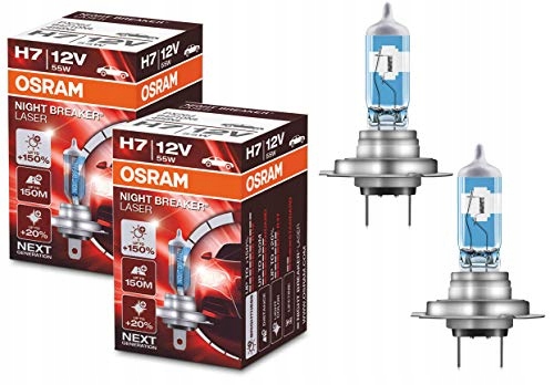 2x ŻARÓWKA H7 12V 55W PX26d Osram Night Breaker Laser 150% 2 sztuki