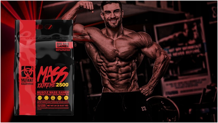 Gainer 9kg Bcaa L-glutamina Mutant Mass XXXtreme MASA SIŁA wanilia