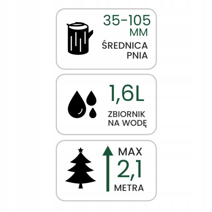 Stojak Choinkowy Pod Choinkę Z Pojemnikiem Na Wodę Zielony Okrągły