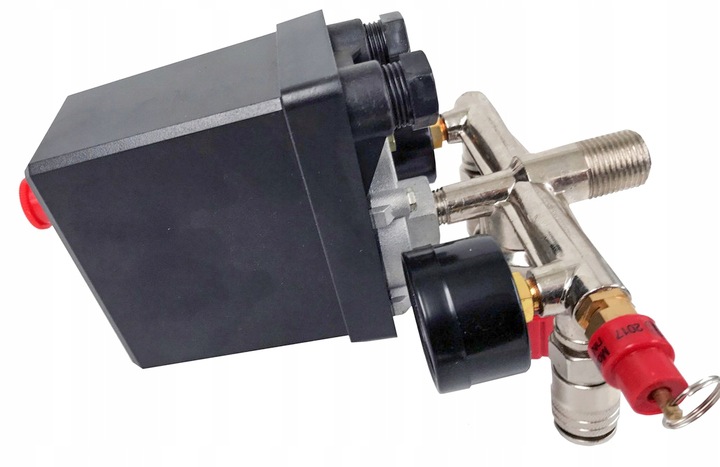 WYŁĄCZNIK CIŚNIENIOWY DO KOMPRESORA 230V PRESOSTAT REDUKTOR 8 BAR 1/2" 1/4"