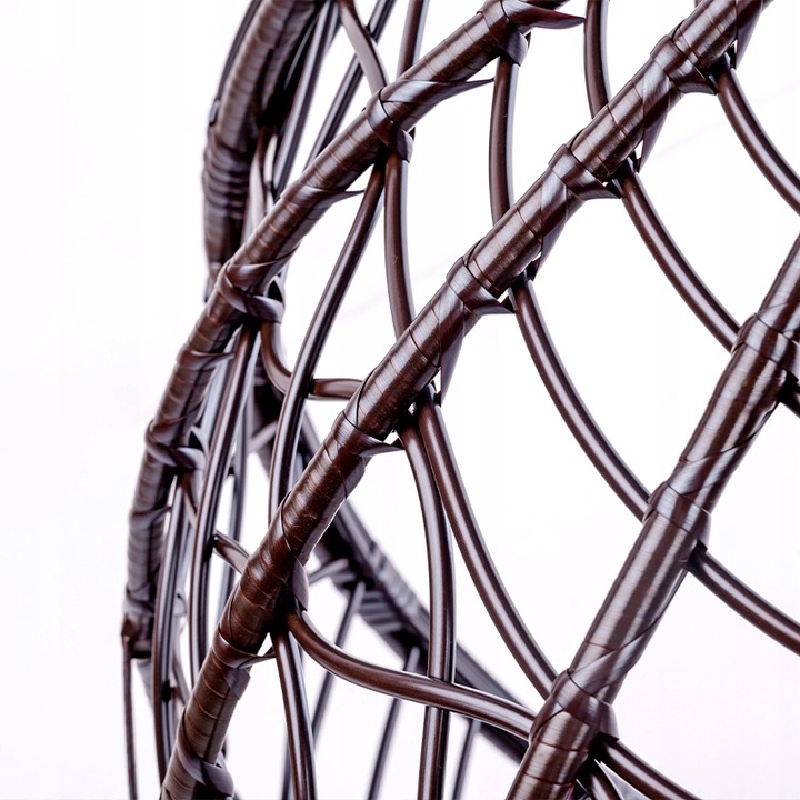 FOTEL OGRODOWY WISZĄCY KOKON DUŻY KOSZ VEGAS Z PODSTAWĄ PODUSZKA SZARA