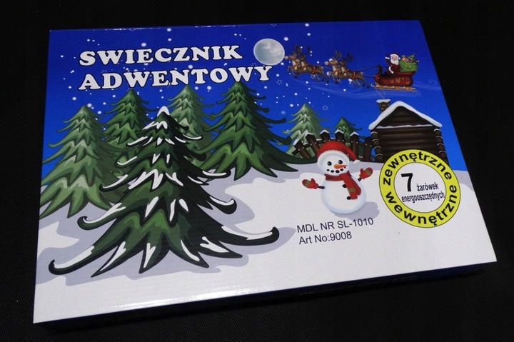 ŁADNY ŚWIECZNIK ADWENTOWY MIGAJĄCY PŁOMIEŃ 7 LED