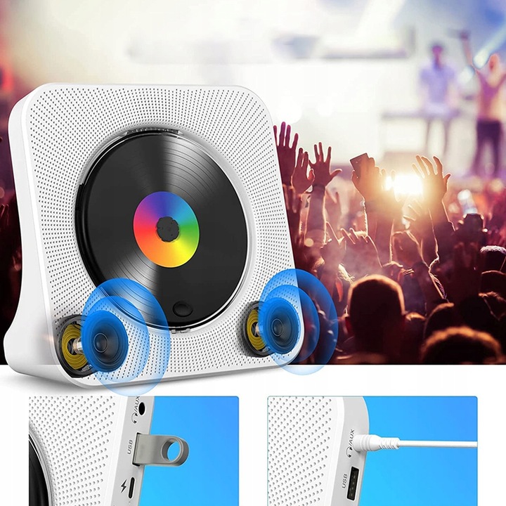 PULPIT ODTWARZACZ CD BLUETOOTH WBUDOWANE GŁOŚNIKI HI-FI + PILOT