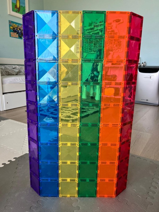 klocki magnetyczne prostokąty Rainbow Rectangle Pack 18 el. Connetix
