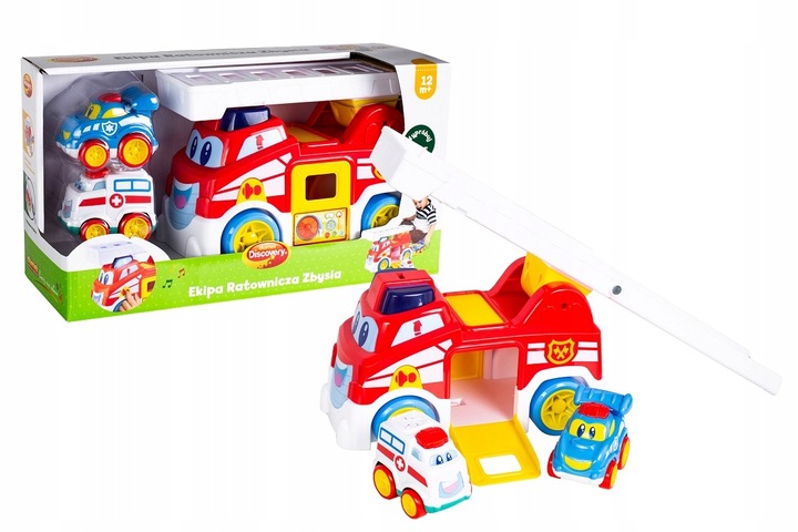 Dumel EKIPA RATOWNICZA ZBYSIA INTERAKTYWNY WÓZ STRAŻ POŻARNA i 2 AUTKA