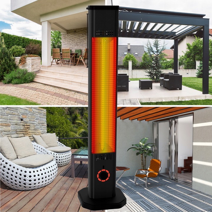 2w1 Promiennik podczerwieni ciepła tarasowy TOR 8 poziomów 2000W pilot