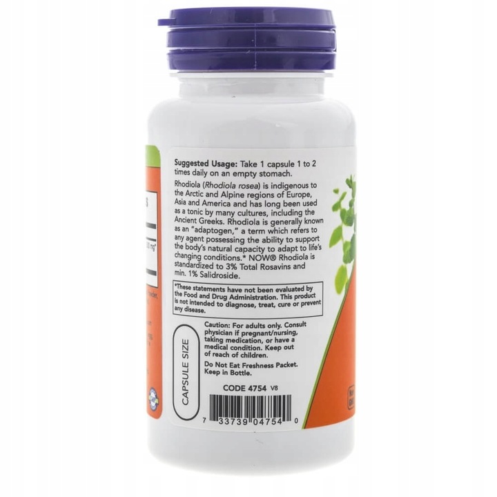 NOW Foods Rhodiola Rosea Różaniec Górski 500mg 60vegecaps