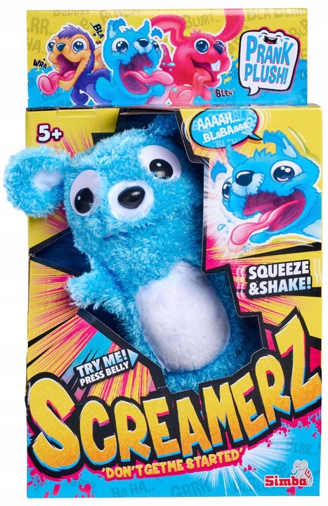 SCREAMERZ INTERAKTYWNA MASKOTKA ROZBAWIACZ NIEBIESKI MIŚ Z DŹWIĘKIEM 30 CM