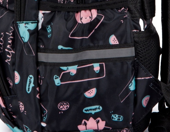 Plecak TORNISTER szkolny dziecięcy pojemny wzory czarny Klasy 1-3 Odblaski