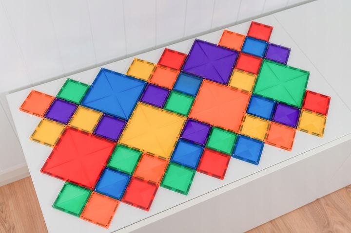 KLOCKI MAGNETYCZNE KREATYWNE 42 EL RAINBOW SQUARE PACK CONNETIX