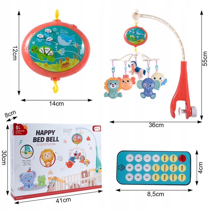 KARUZELA KARUZELKA DO ŁÓŻECZKA PROJEKTOR PILOT GRZECHOTKI 100 MELODII TIMER