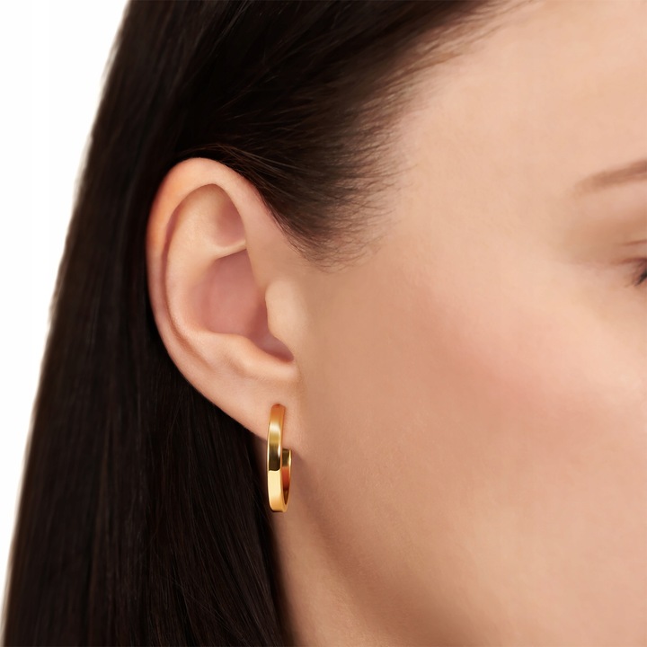 ZŁOTE KOLCZYKI KOŁA 585 22MM KÓŁKA 14K RYNNA