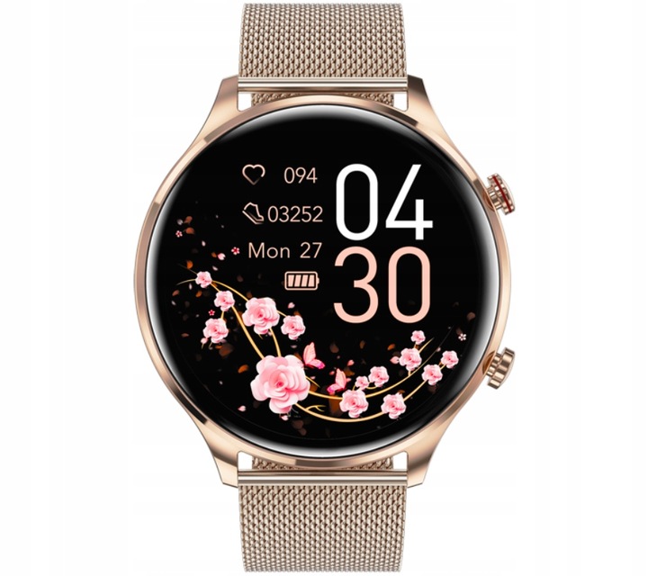 Zegarek Damski Smartwatch z Funkcją Rozmowy Menu PL + 2 PASKI + SŁUCHAWKI