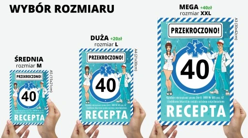 KARTKA NA URODZINY 30 40 50 60 Z RECEPTĄ 18 -99lat
