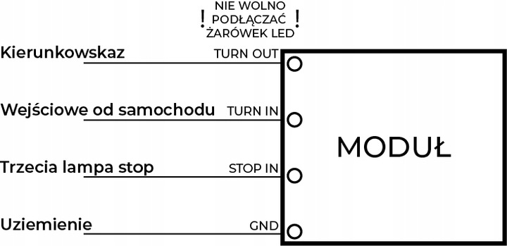 Moduł sterownik separujący sygnał kierunkowskazu od stopu USA do samochodów