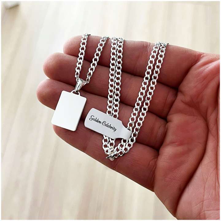 SREBRNY ŁAŃCUSZEK PANCERKA + NIEŚMIERTELNIK Z GRAWEREM GRATIS 925 PREZENT