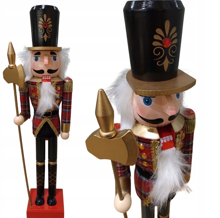 Drewniany Duży Dziadek do orzechów 50cm Nutcracker Święta