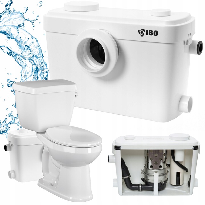 ROZDRABNIACZ POMPA ŁAZIENKOWA DO WC MŁYNEK PRZEPOMPOWNIA ŚCIEKÓW IBO SANIBO