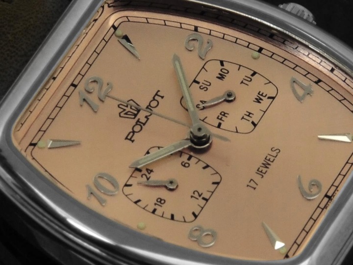 MECHANICZNY ZEGAREK POLJOT 26668 CHAMPAGNE DAY / DATE