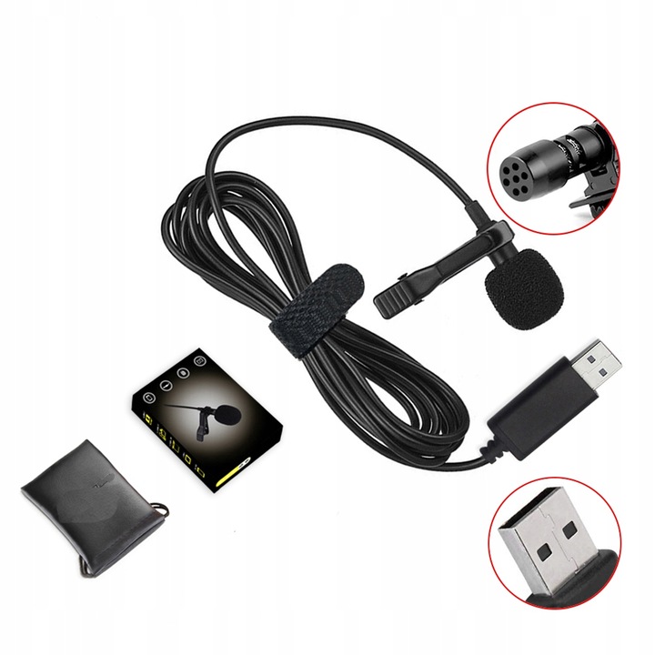 Mikrofon z klipsem gamingowy komputerowy USB M-14