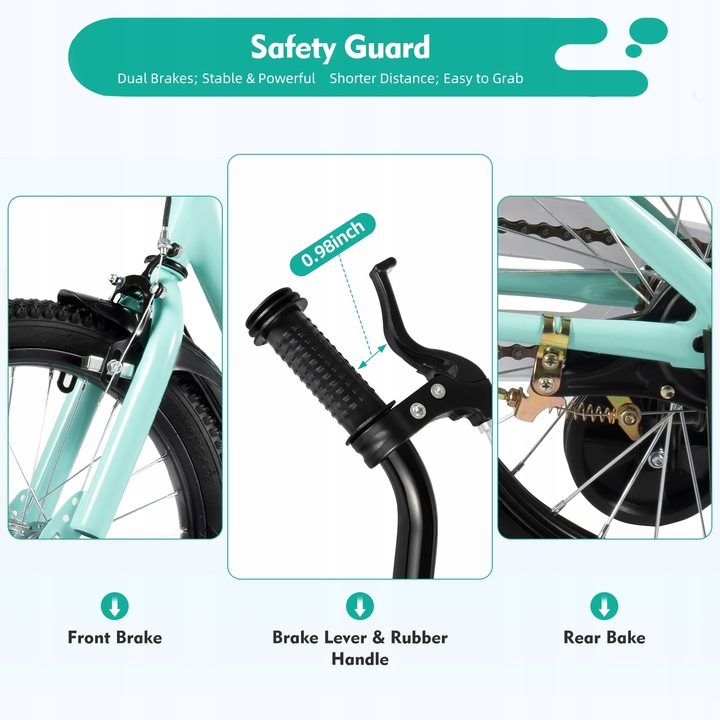 16inch ROWER DZIECIĘCY Zielony