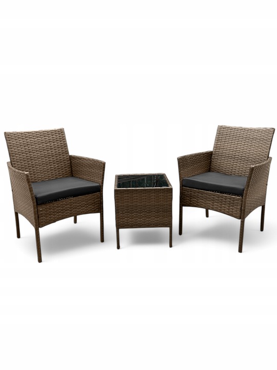 ZESTAW MEBLI OGRODOWYCH NM04 MTG MEBLE OGRODOWE TECHNORATTAN BRĄZ JASNY