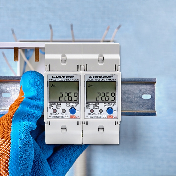 Jednofazowy elektroniczny licznik miernik zużycia energii 230V LCD Wi-fi