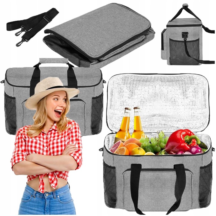 TORBA TERMICZNA śniadaniowa PLAŻOWA PIKNIKOWA lodówka NA JEDZENIE 28 litrów