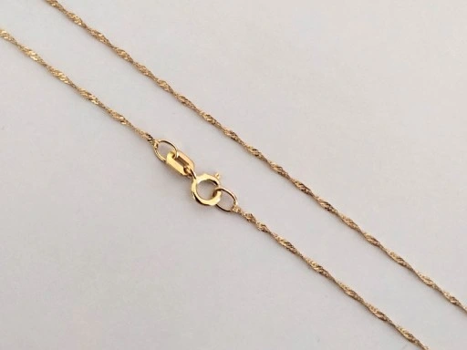 Złoty łańcuszek 585 elegancki SINGAPUR 50cm 14kt na chrzest i komunię 14k