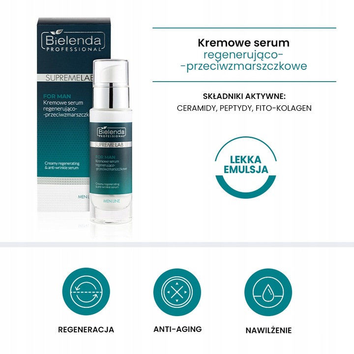 Serum regenerująco - przeciwzmarszczkowe 30ml Bielenda SUPREMELAB MEN