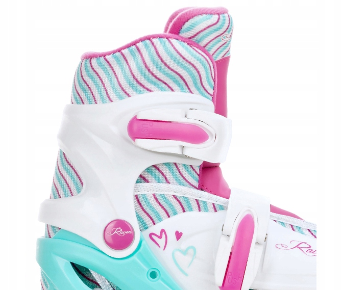 Rolki Regulowane RAVEN Loret Mint 30-33 Kółka LED