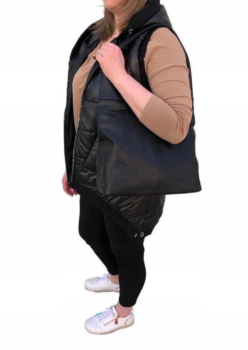 czarna torebka shopper worek skórzana klasyczna torebka shopper bag