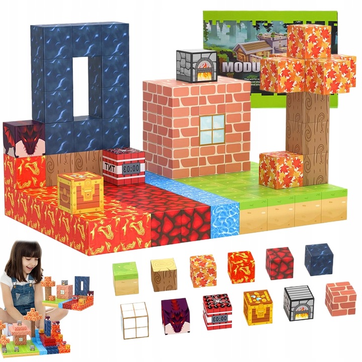 KLOCKI MAGNETYCZNE MAGNETYCZNY ZESTAW KLOCKÓW WYSOKA JAKOŚĆ 100PCS