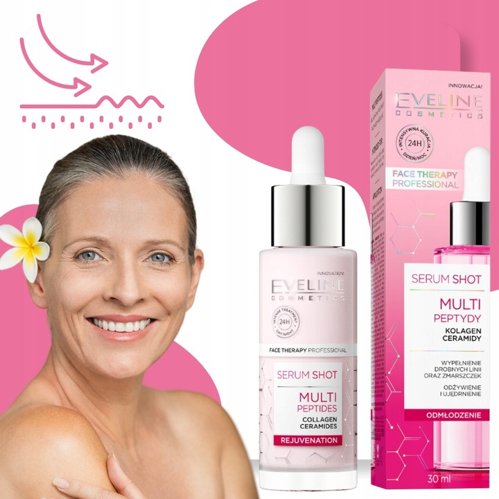 Eveline multipeptydowe serum shot przeciwstarzeniowe do twarzy 30 ml