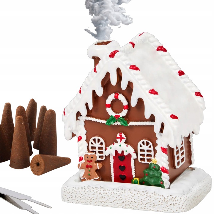 Kominek zapachowy świąteczna figurka domek Podstawka pod kadzidełka