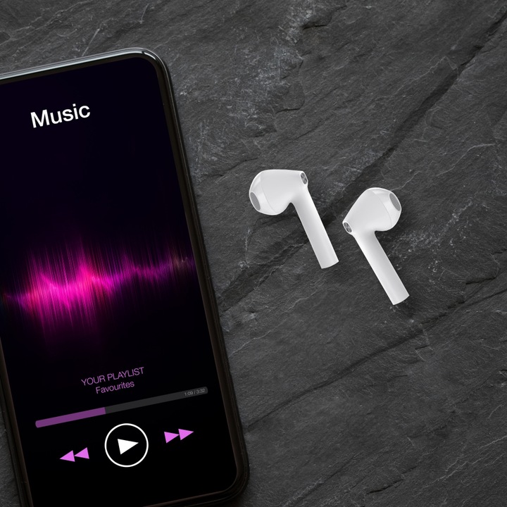 Słuchawki bezprzewodowe douszne Manta RYTMO X białe TWS mikrofon 59ms