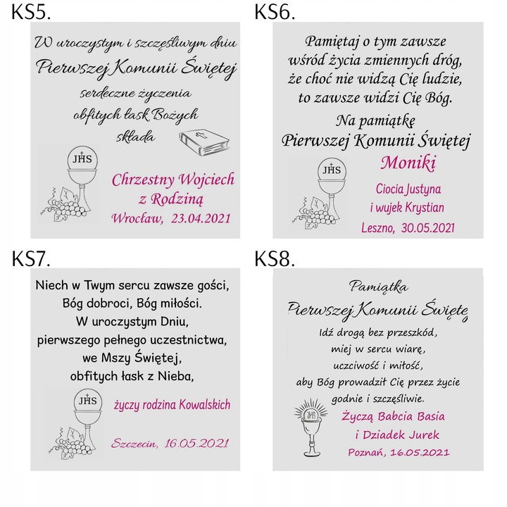 Medalik Srebrny Łańcuszek Komunia Chrzest GRAWER