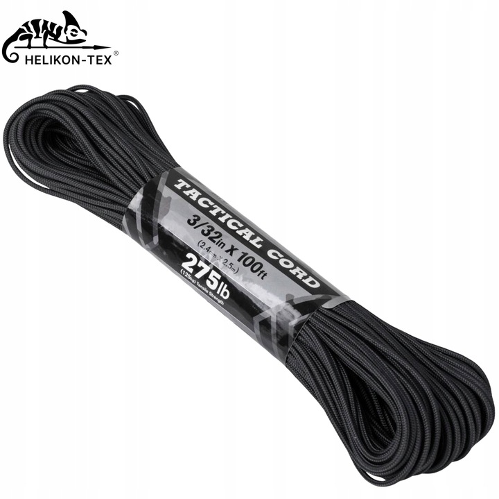 Linka Paracord Atwood Rope MFG 275 Tactical 125 kg 2,4mm 30m Czarna