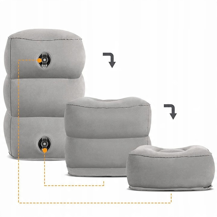 NADMUCHIWANA PODUSZKA PODRÓŻNA POD STOPY DO AUTO