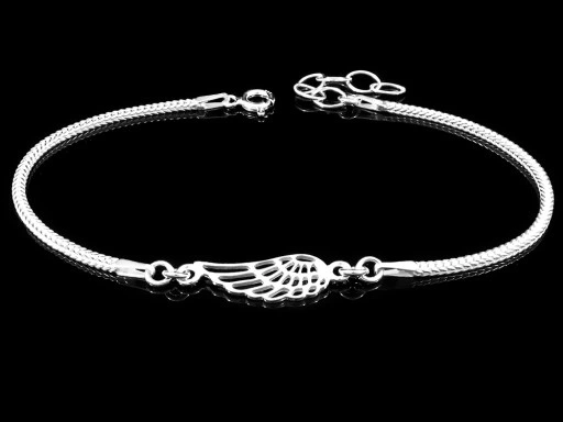 BRANSOLETKA SREBRNA CELEBRYTKA SKRZYDŁO ANIOŁA ZE SREBRA PRÓBY 925 B76