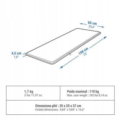 Mata kempingowa samopompująca Quechua Comfort