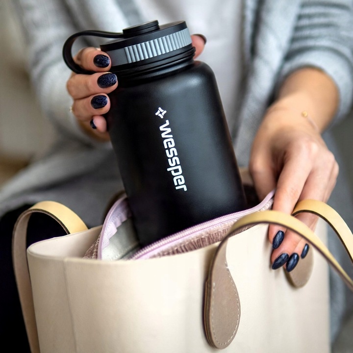 BUTELKA TERMICZNA WESSPER KUBEK TERMICZNY ZE SŁOMKĄ STAL NIERDZEWNA 1000 ml